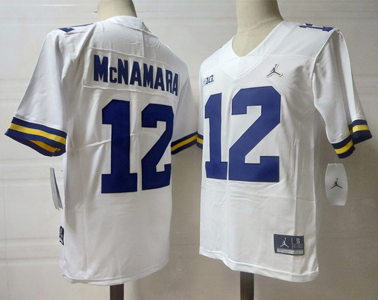 Men Michigan Wolverines #12 Mcnamara White 2024 Vapor NCAA Jersey